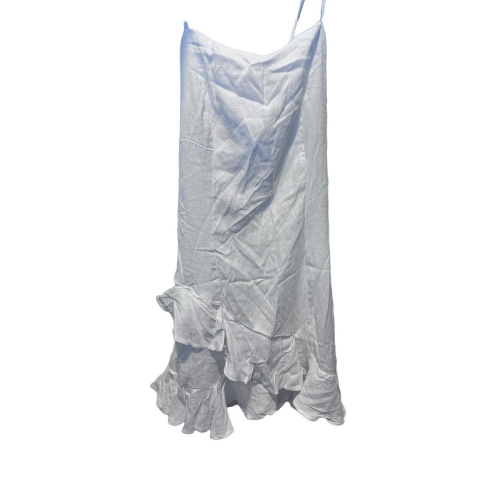 NWT‎ Mi Ami White Spaghetti Straps Ruffle Hem Slip Dress Medium